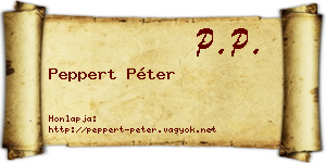 Peppert Péter névjegykártya